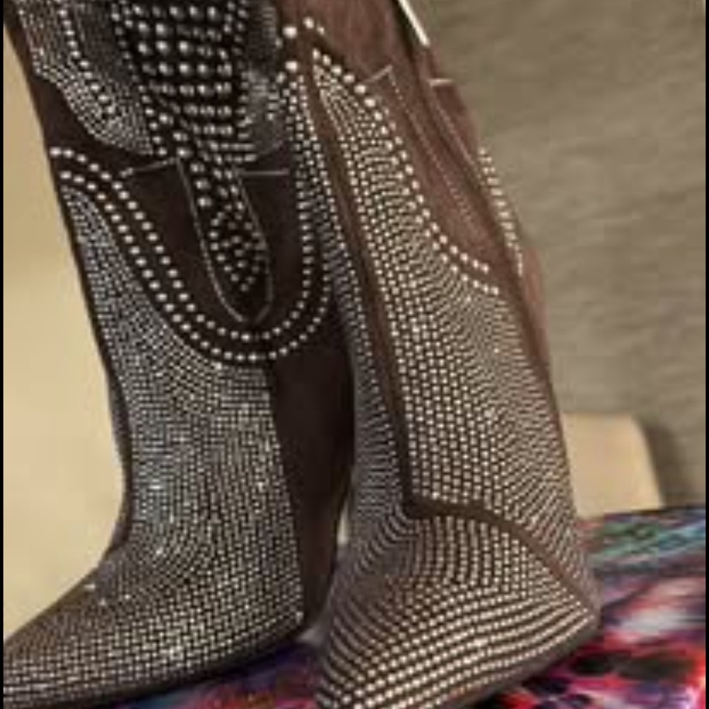 Cape Robbin Silver Rhinestone Heeled Boots - Picture 2 of 5